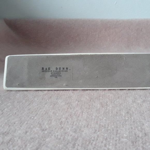 Rae Dunn Triangular Ceramic Desk Sign "Eh?", White with Black Lettering - Picture 5 of 5